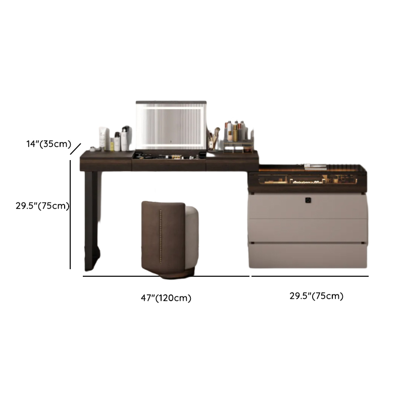 Space-saving Vanity Set with 7/11 Drawers, Lighting, Dividers, 2-in-1 Design, and Adjustable Touch Brightness - image 23