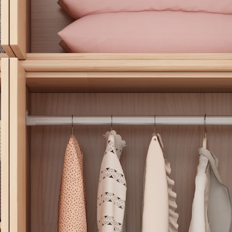 Scandinavian Natural Wood Wardrobe Armoire - 50cm Width - Drawers Included - image 7