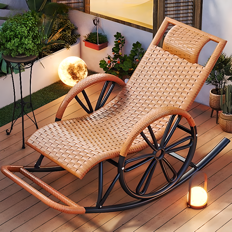 Simple Synthetic Rocking Chair with Scratch-tolerant Track Arm - image 8