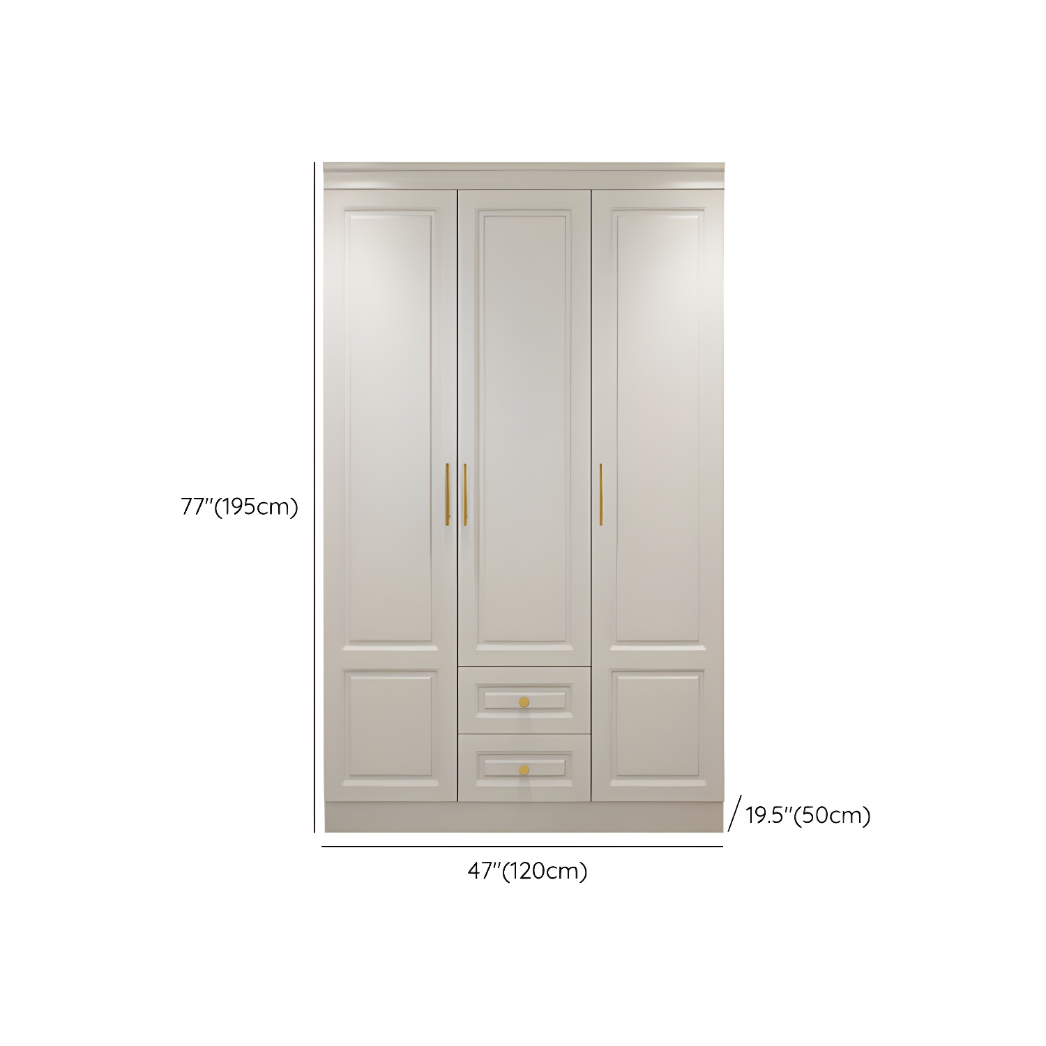Manufactured Wood White Wardrobe for Home Modern Cabinet with Drawers - image 16