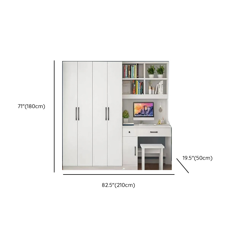 White Contemporary Laminate Almirah with Soft Close Drawer, Soft Close Door, Interior Shelves, and Clothing Rod - image 8