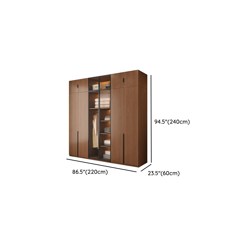 Sepia Modish Laminate Wardrobe Closet with Interior Shelves and Clothing Rod - image 20