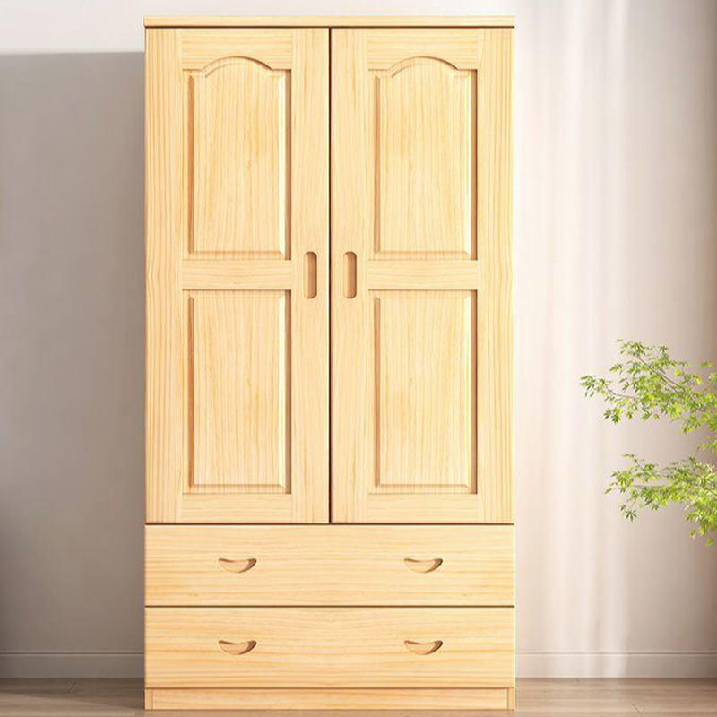 Natural Finish Minimalist Natural Wood Cabinet Armoire with Soft Close Drawer, Soft Close Door, Interior Shelves, and Clothing Rod - image 4
