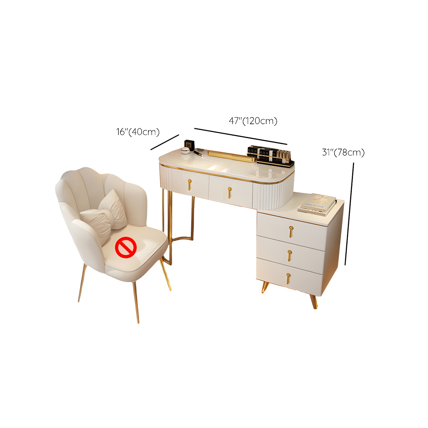 Glam Bedroom Vanity Dressing Table Wood Vanity Dressing Table Set - image 22
