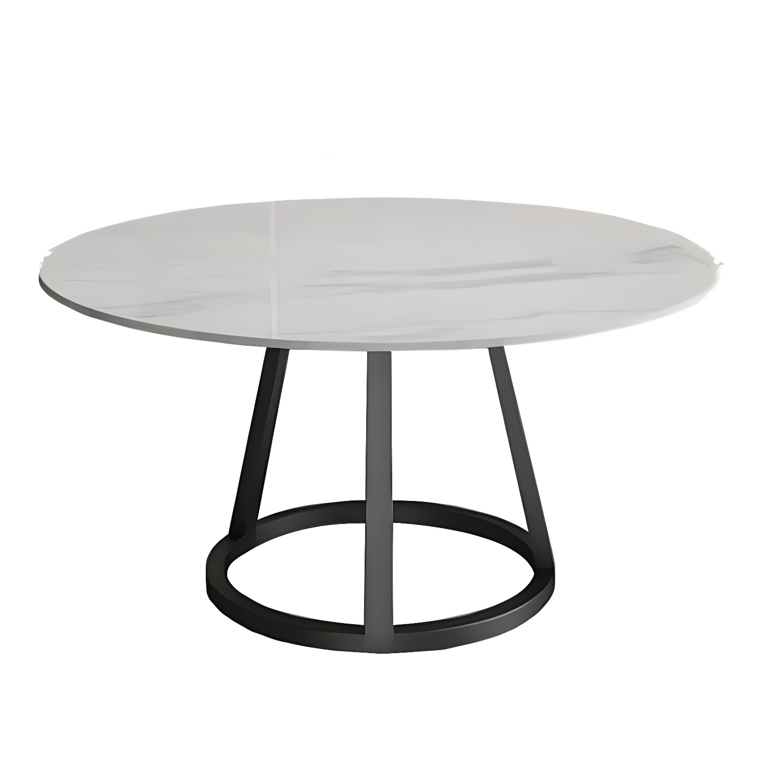 Round Marble Top Dining Table in White Traditional Luxury Dining Table