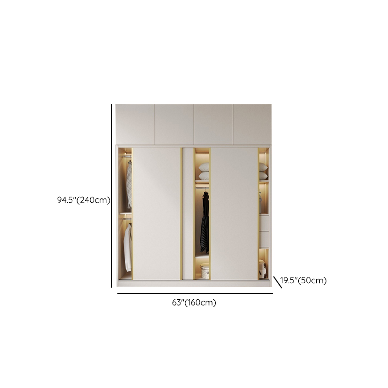 Attractive Modern White Wardrobe Armoire with Clothing Rod & Shelves - image 28