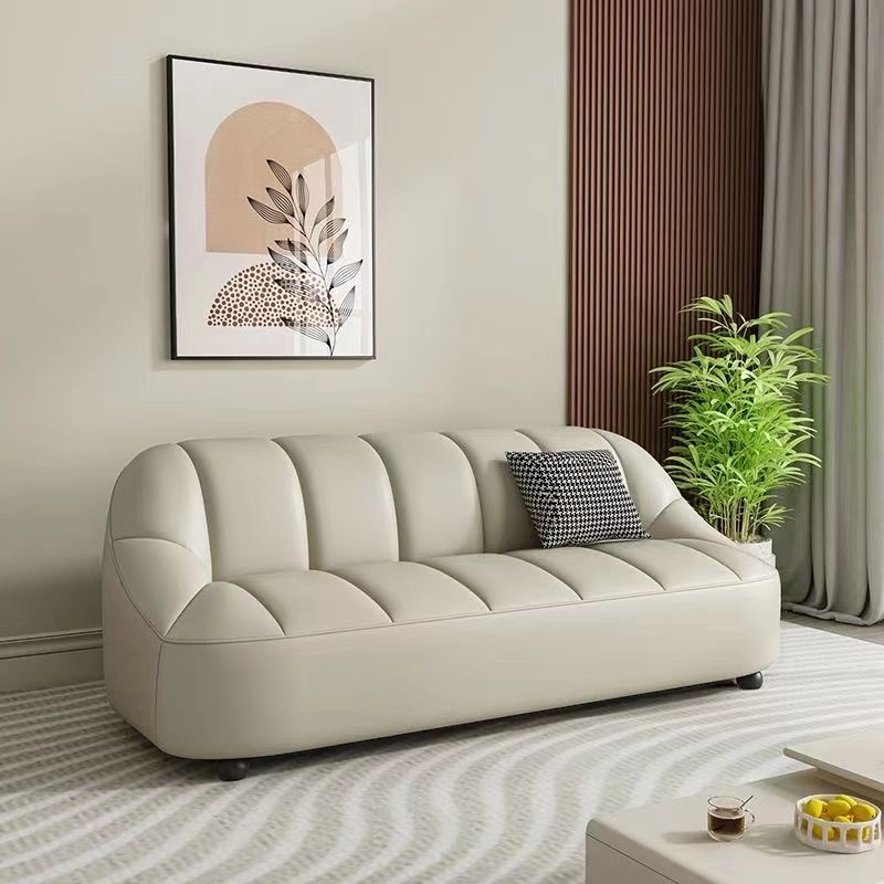Tear Resistant Sofa Couch/Loveseat in PU Material with Black/Grey/Ivory Upholstery and 1 Pillow