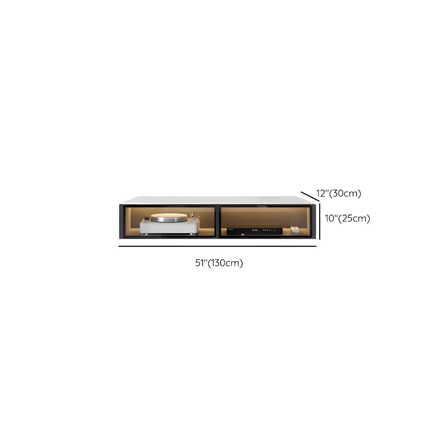 Modern Wall-mounted TV Media Stand Slate Top Wood Frame with Storage - image 25
