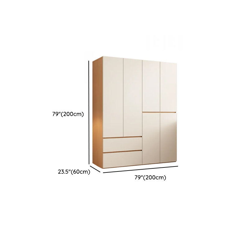 Chalk Modish Laminate Wardrobe Closet with Soft Close Drawer, Soft Close Door, Interior Shelves, and Clothing Rod - image 11