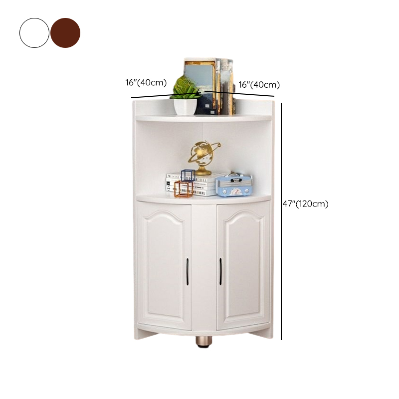 Modern Wood Corner Accent Cabinet with Open Shelves Wood Doors and 1 Cabinet for Living Room - image 9