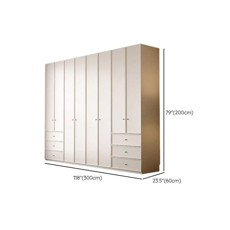 Chalk Modern Wooden Standalone Almirah with 3-Drawer/6-Drawer, Interior Shelves, and Hanging Rod - image 26