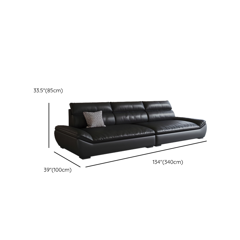 Contemporary Modern Solid Color Stain Resistant Standard/Single Sofa in Midnight Black, Seats 4/5/3 with 1 Pillow - image 15