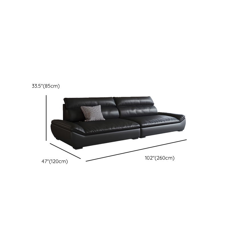 Contemporary Modern Solid Color Stain Resistant Standard/Single Sofa in Midnight Black, Seats 4/5/3 with 1 Pillow - image 20