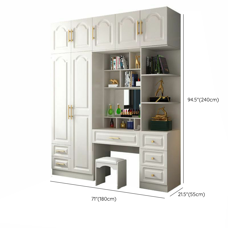 Contemporary Wood Chalk Wardrobe Closet with Interior Shelves&Clothing Rack&3-Drawer/6 Drawers/5-Drawer - image 40