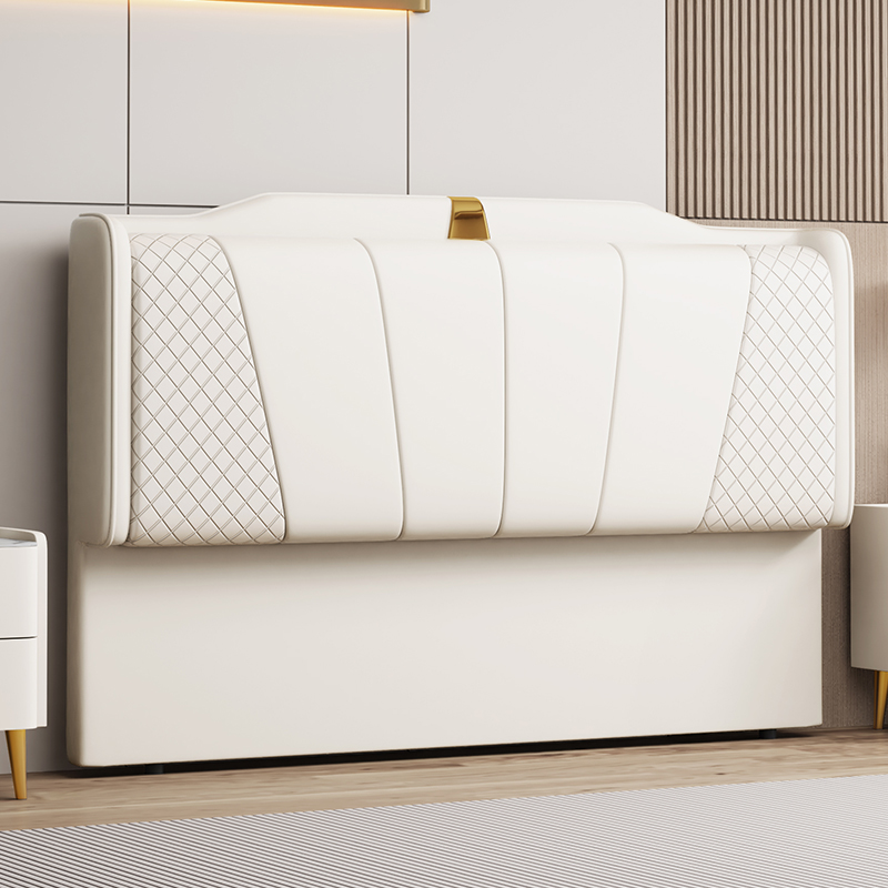 Trendy Panel Headboard in Natural Wood with No Distressing, Scooped Shape for Queen/Full Bed, Sponge Upholstery Fill, Standard Height - image 5