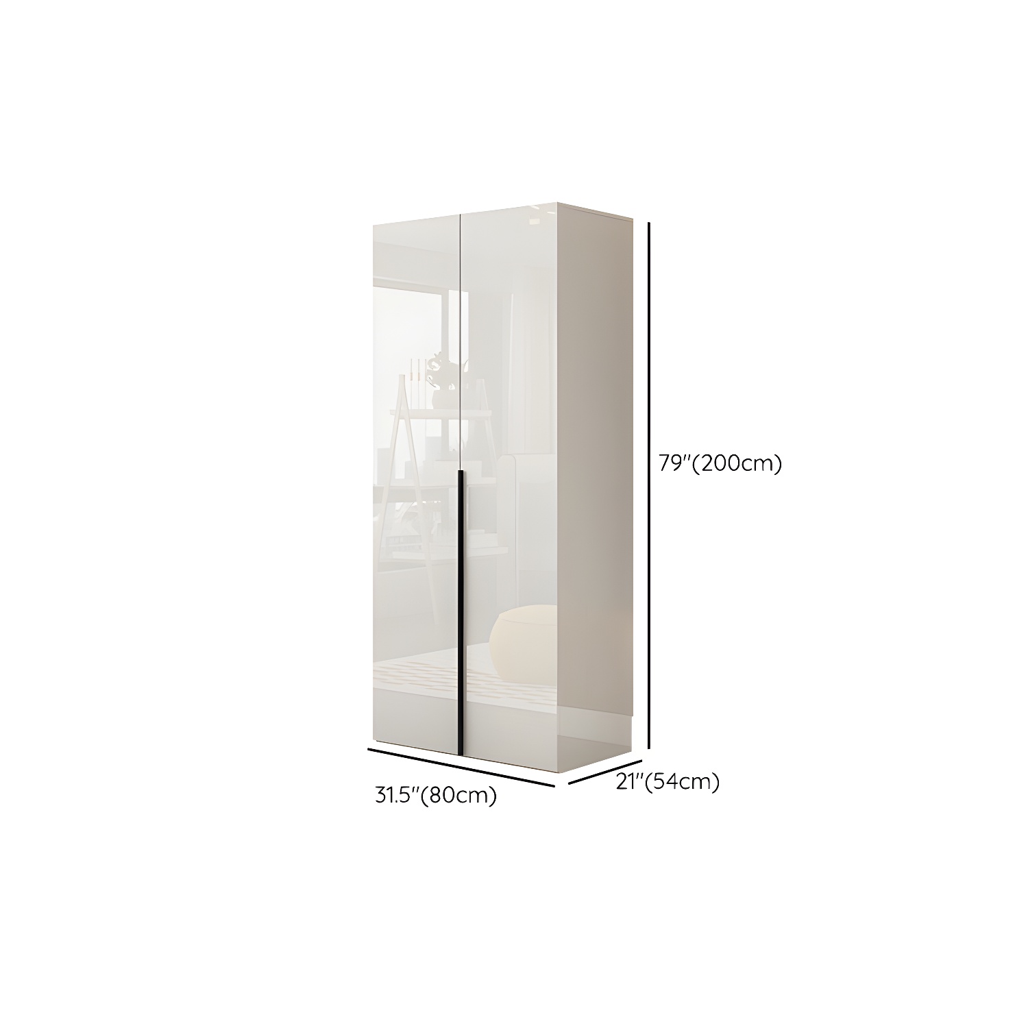 Hinged Wardrobe Armoire with Shelves White Wardrobe Closet for Home - image 10
