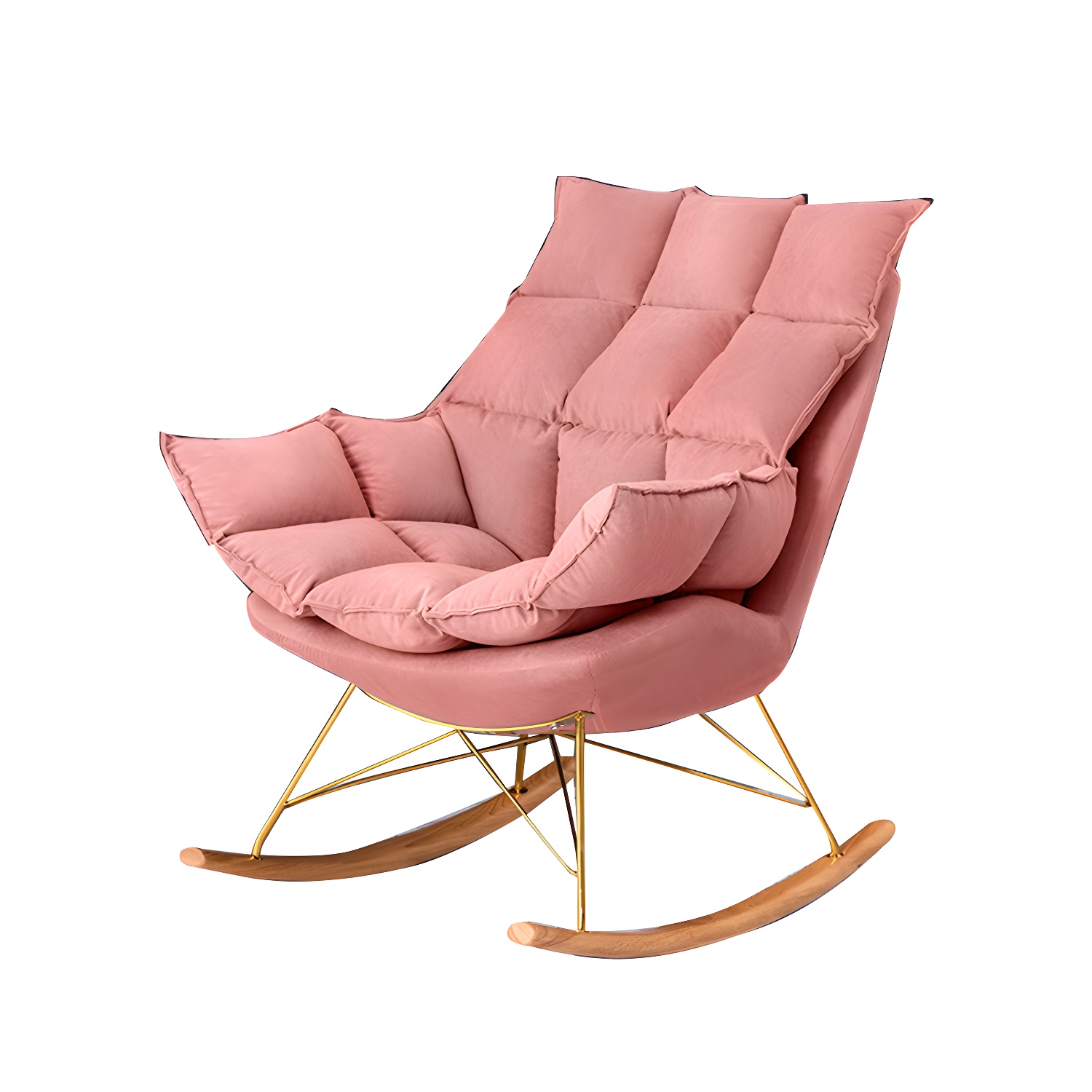 Rocking Accent Chair Upholstered Contemporary Living Room Spindle Tufted Cushions - image 12