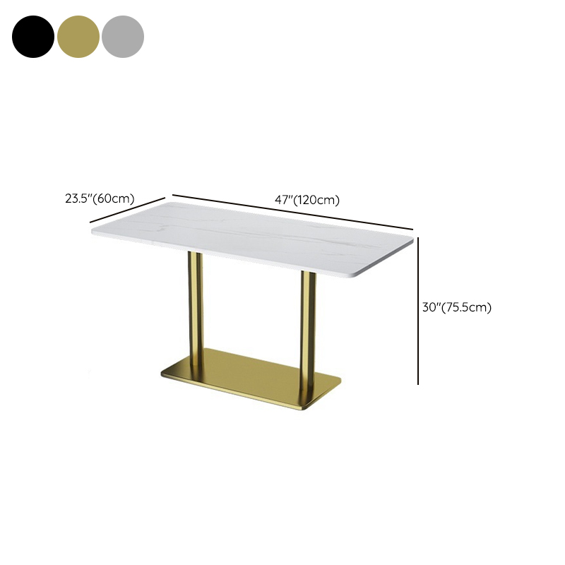 Trendy/Art Deco White Sintered Stone Dining Table, Fixed Mechanism, Seats 2, Scratch-immune - image 16