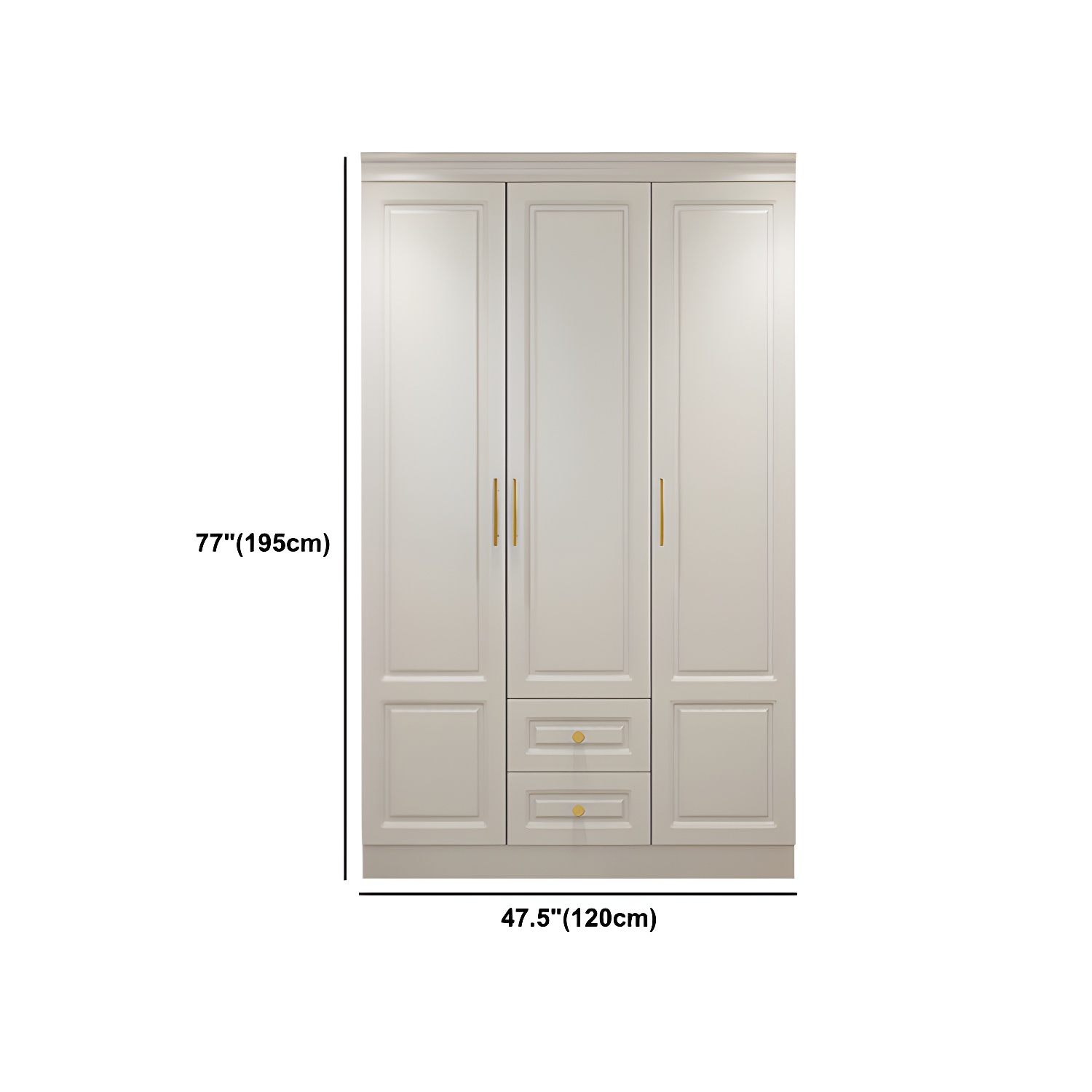 Hinged White Wardrobe Armoire Engineered Wood Wardrobe Closet - image 17