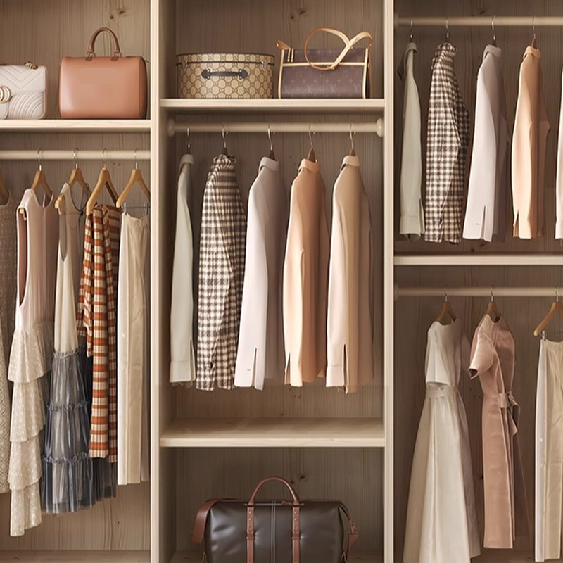 Sepia Modish Laminate Armoire Cabinet with Soft Close Door, Interior Shelves, and Clothing Rod - image 5