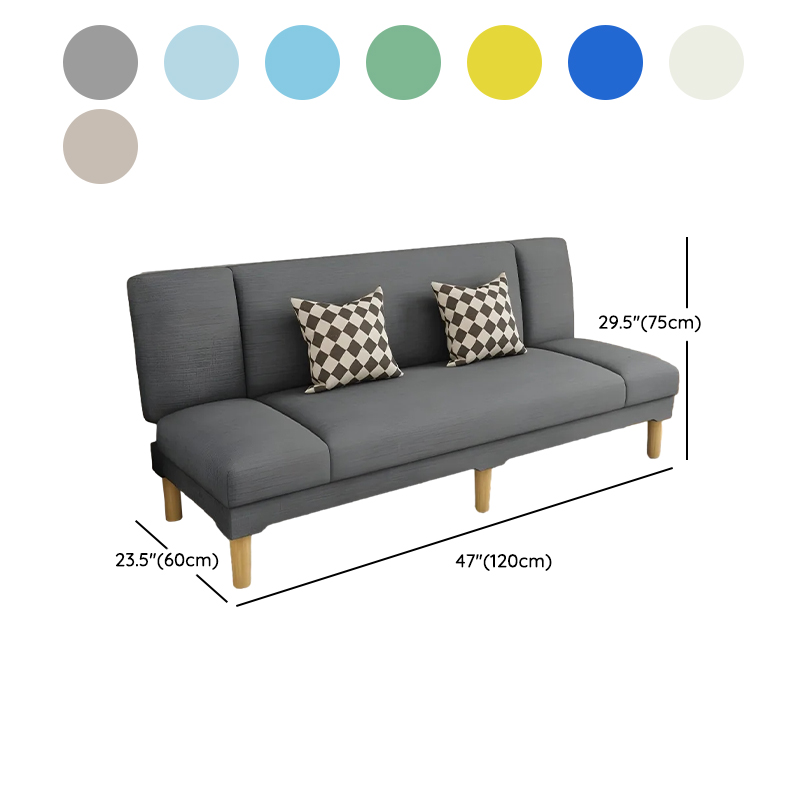 Scandinavian Armless Sleeper Sofa, Light Wood, Foam Filling, Includes Pillows - image 28