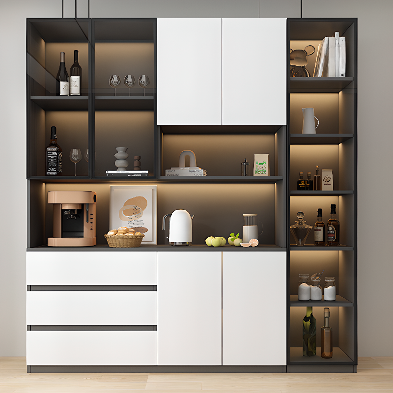 Two Toned Unclosed & Self-supporting Wide Sideboard with 2 Shelves & Benchtop - image 13