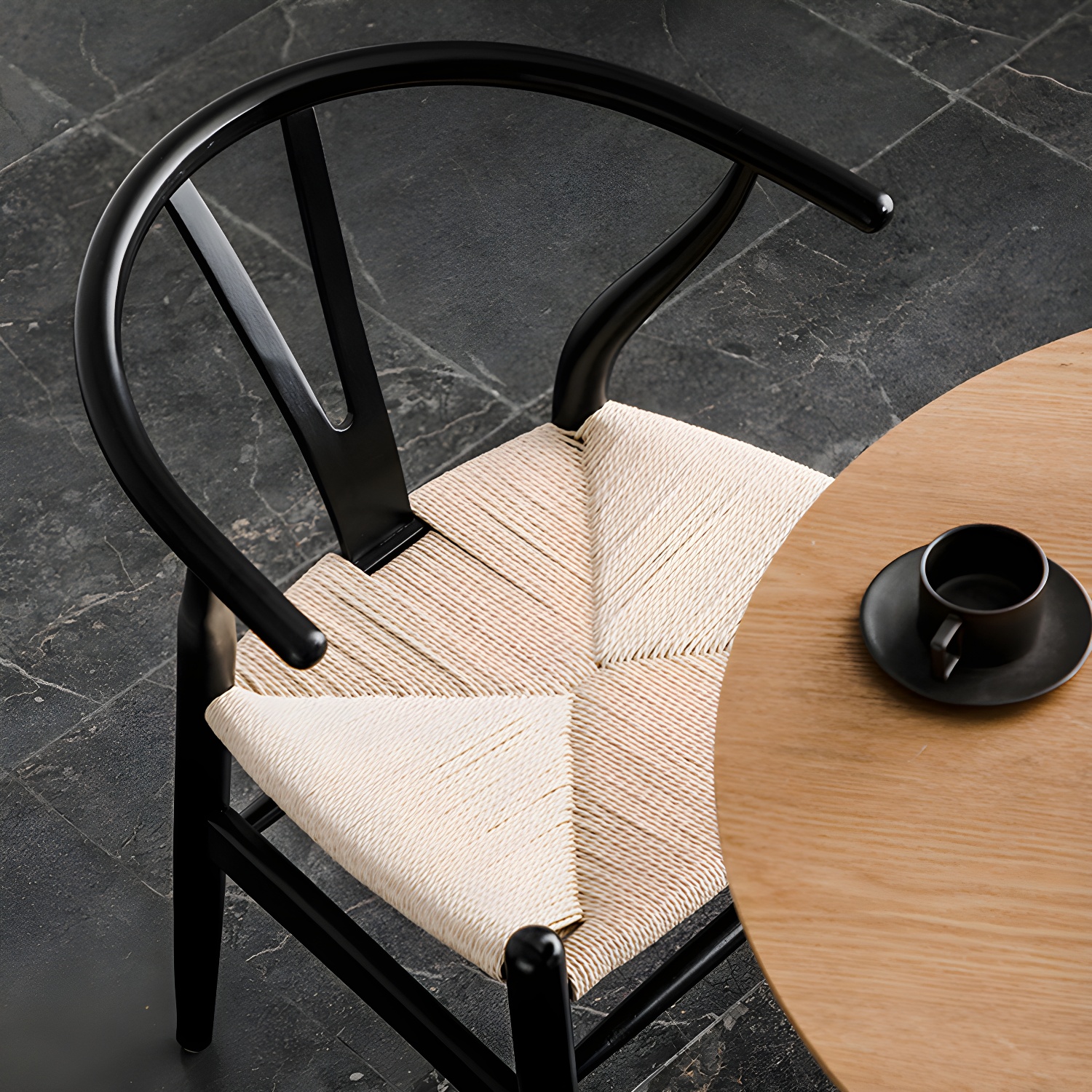 Scandinavian Style Wood Dining Chair Dining Room Wishbone Chair with Arm - image 21
