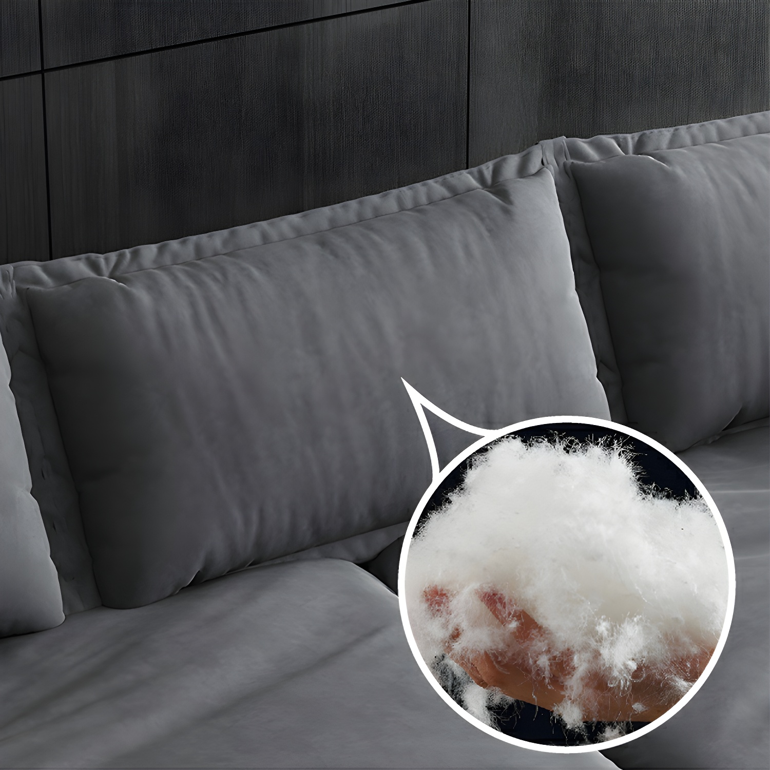 Modern Gray Abrasive Cloth Upholstered Stationary Sectional Sofa with Wood Frame - image 6