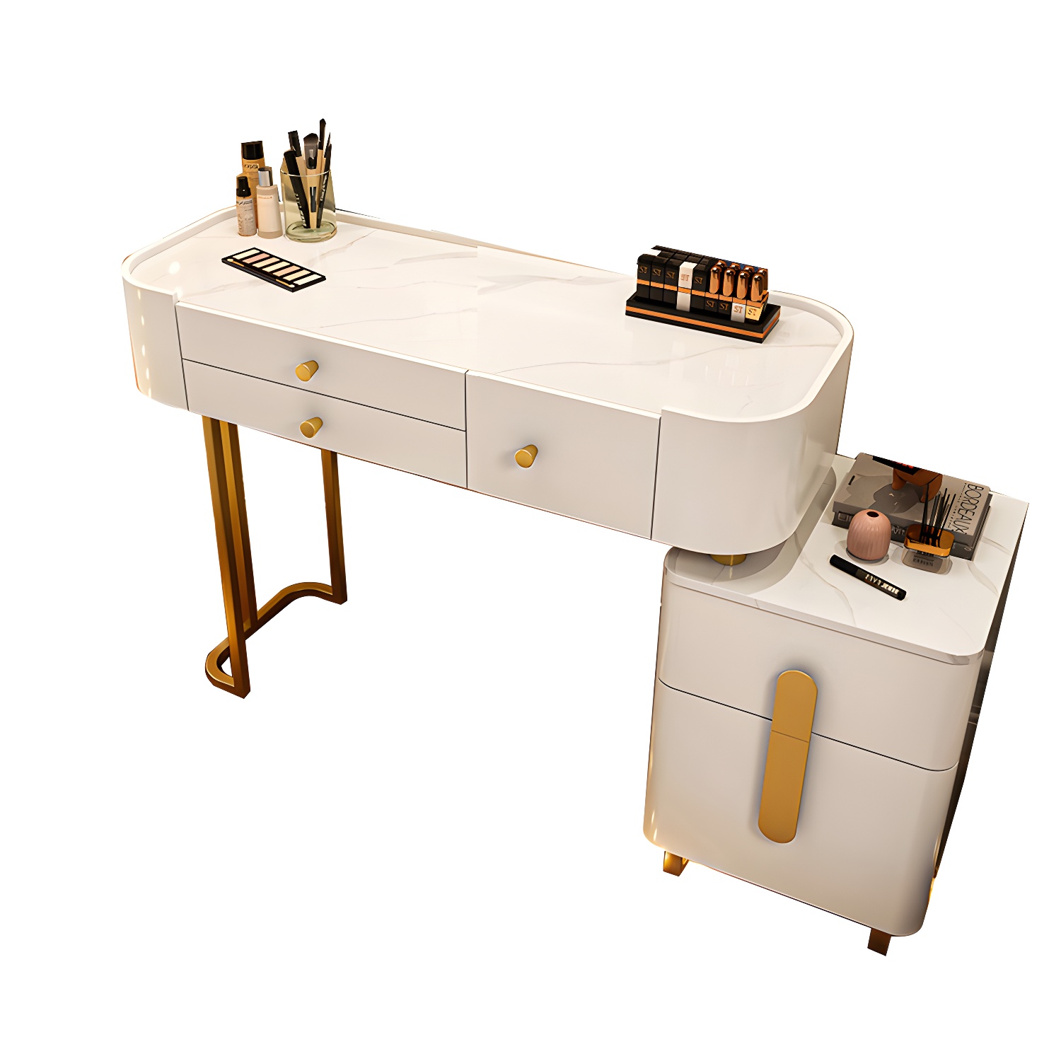 Modern Solid Wood Makeup Vanity Desk Bedroom Vanity Dressing Table Set - image 13
