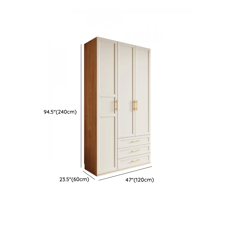 White Minimalist Laminate Independent Wardrobe Closet with Soft Close Drawer, Soft Close Door, and Interior Shelves - image 9
