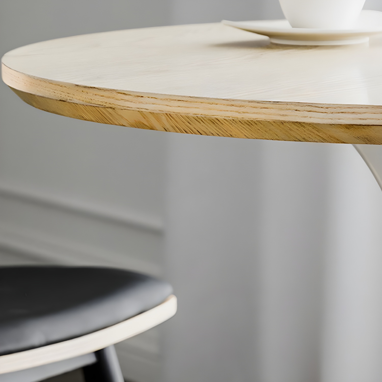 Scandinavian Standard Height Round Wood-Top Dining Table, Metal Tulip Base, Simple Assembly - image 10