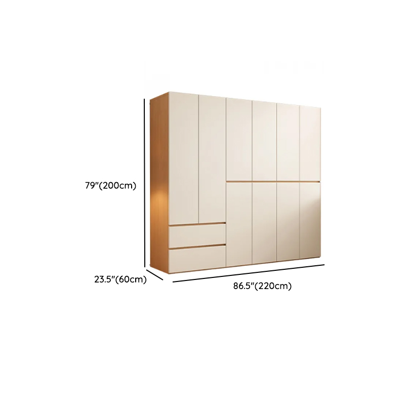 Chalk Modish Laminate Wardrobe Closet with Soft Close Drawer, Soft Close Door, Interior Shelves, and Clothing Rod - image 15