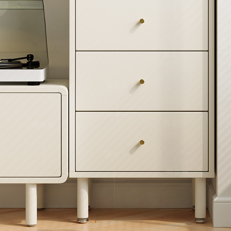 Chalk French Provincial Raw Wood Combo Dresser for Parlor with 5/6/4 Drawers and Hutch in Vertical Orientation - image 4