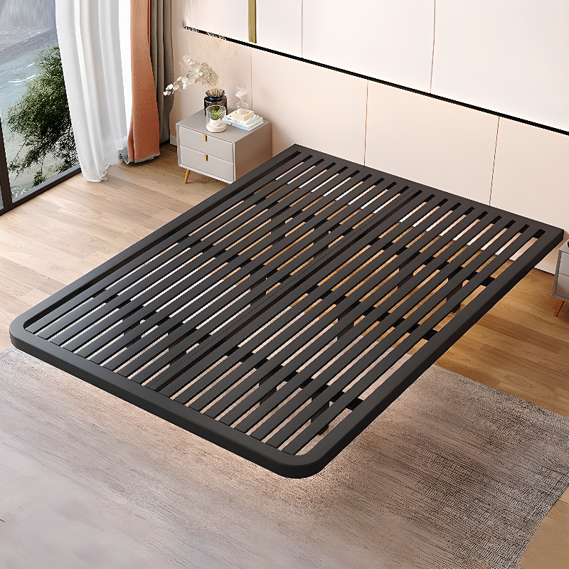Trendy Alloy Floating Bed Tool-Free Assembly Bedroom, White/Black - image 4