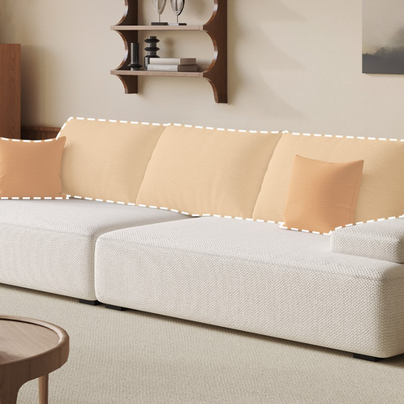 Modish Solid Color Stain Resistant Standard Sofa in Black/Light Gray/Beige for 6-Seater with 2 Pillows - image 11