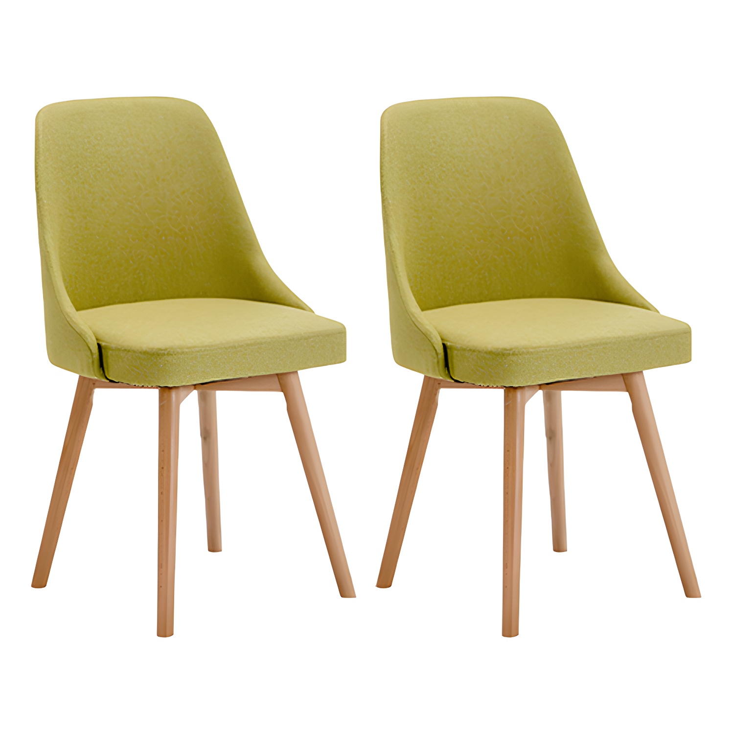 Upholstered Armless Dining Chairs Scandinavian Side Dining Chairs with Wood Legs - image 8