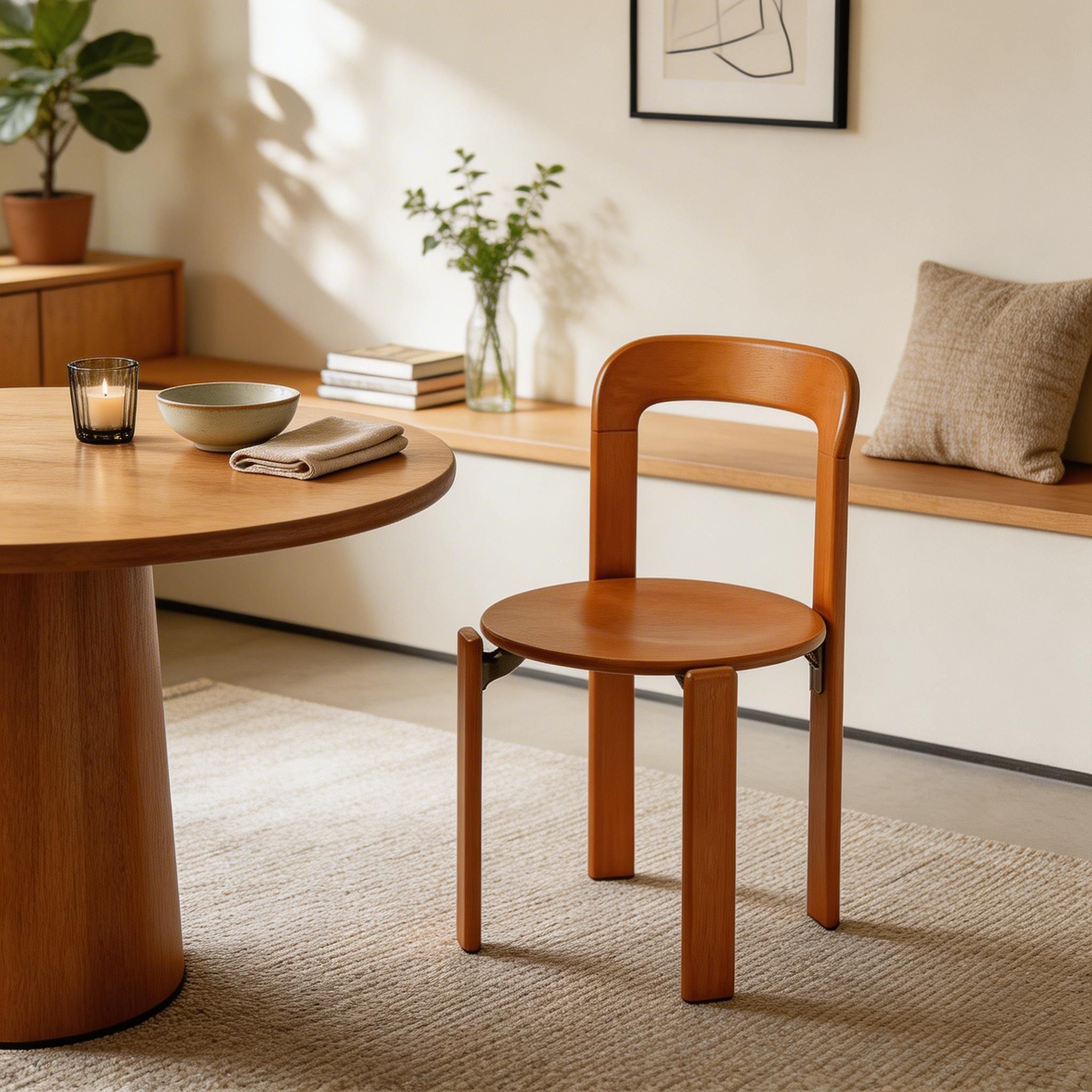 Scandinavian Natural Wood Armless Kitchen Chair 15.3inch Wide Non-Swivel 1 Piece - image 37