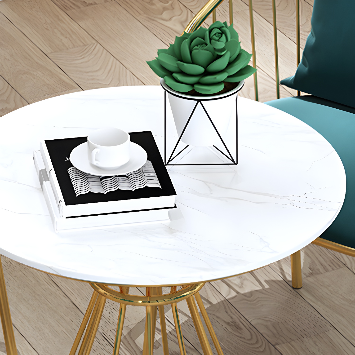 Sintered Stone Dining Table Traditional Luxury Dining Table with Gold Base - image 20