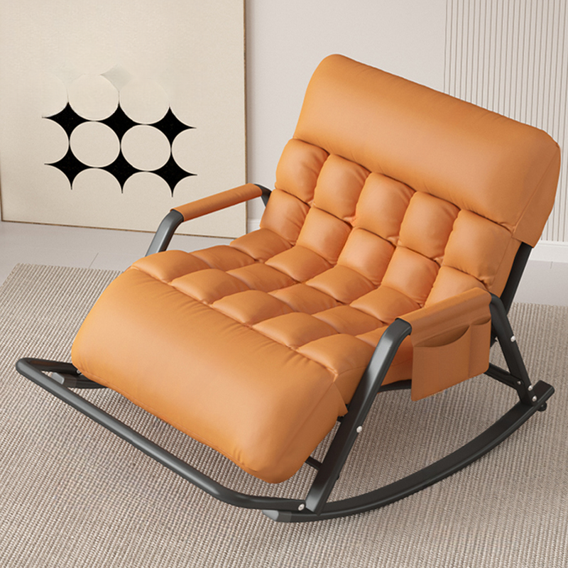 Black/Grey/Cerulean Simple Upholstered Rocking Seat for 2 with Padded Track Arm - image 7