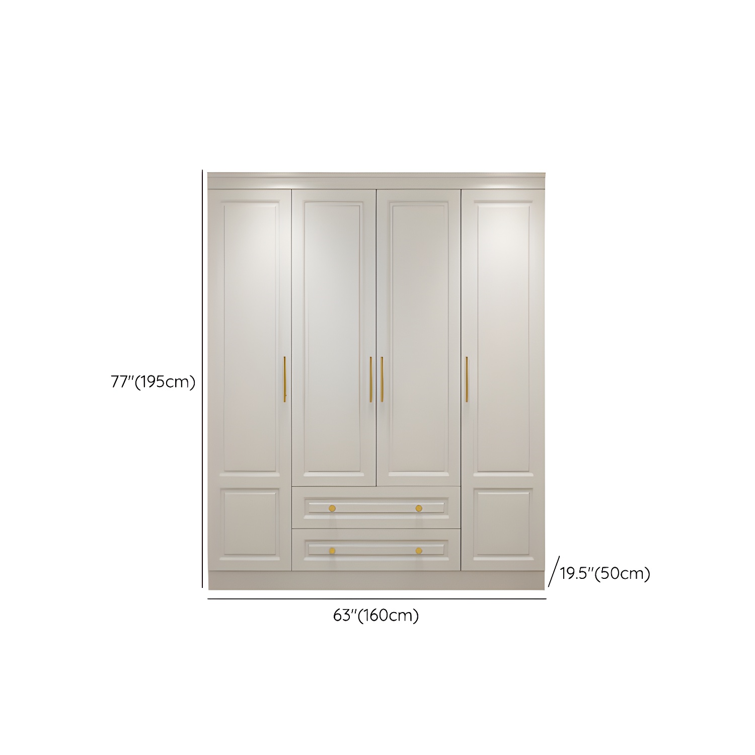 Manufactured Wood White Wardrobe for Home Modern Cabinet with Drawers - image 17
