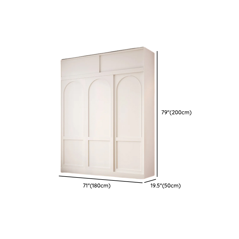 Contemporary White Engineered Wood Cabinet Armoire with Multiple Drawers, Interior Shelves, and Hanging Rod - image 19