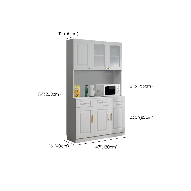 Glam White Wood Sideboard with Storage Cabinets and Included Adjustable Shelving - image 14