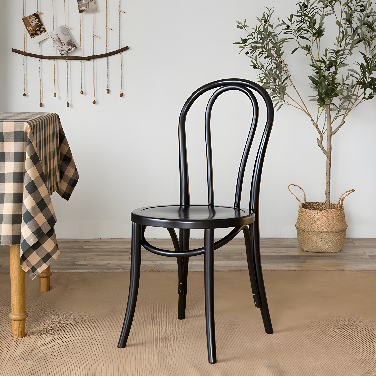 Modern Solid Beech Wood Chairs Kitchen Dining Windsor Back Side Chair Set
