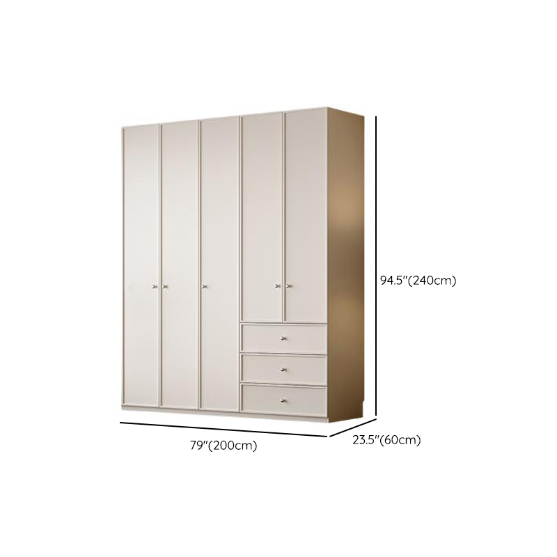 Chalk Modern Wooden Standalone Almirah with 3-Drawer/6-Drawer, Interior Shelves, and Hanging Rod - image 19