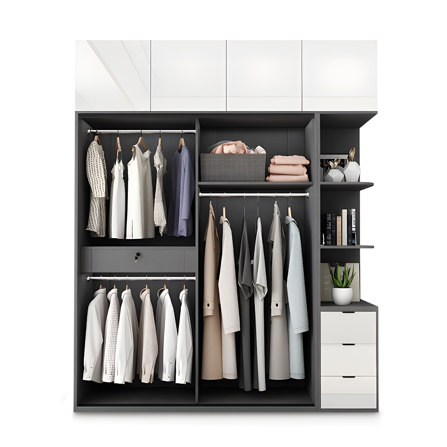 Mirrored Finish Cabinet with Glass Door Modern Interior Storage Cabinet without Lighting - image 6