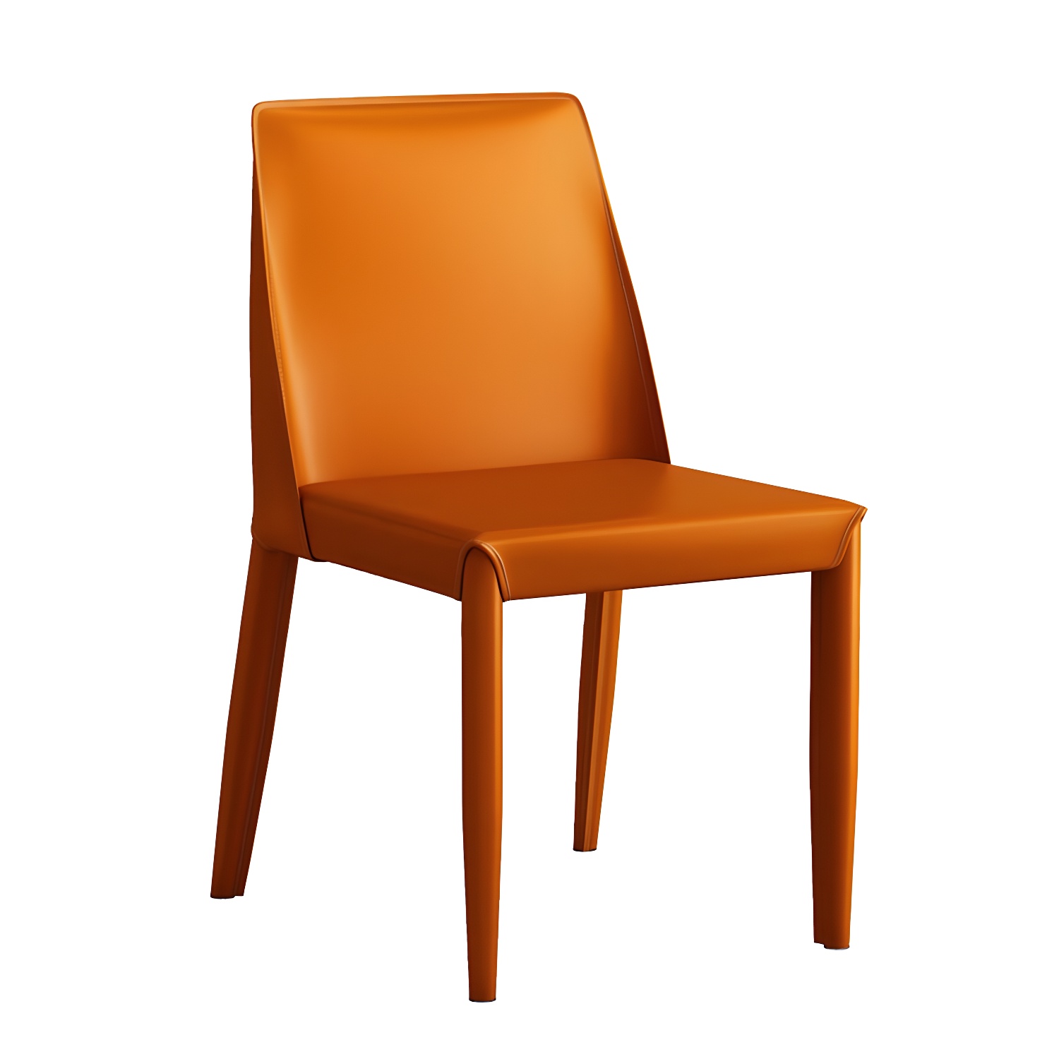 Modern Leather Dining Chair Parsons Furniture with Steel Legs in Matte Finish for Home - image 16
