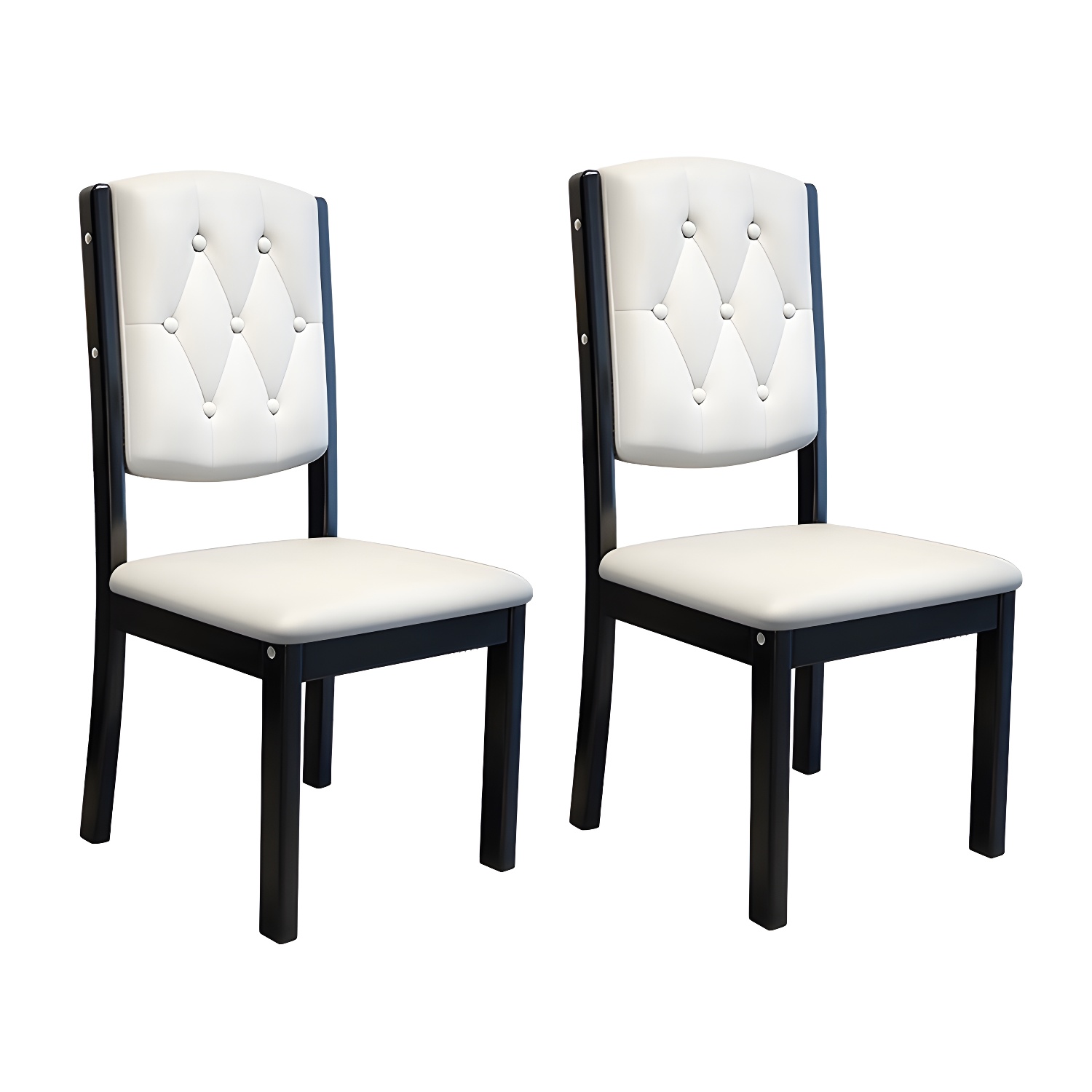 Matte Finish Leather Side Chair with Solid Wood Base for Home - image 8