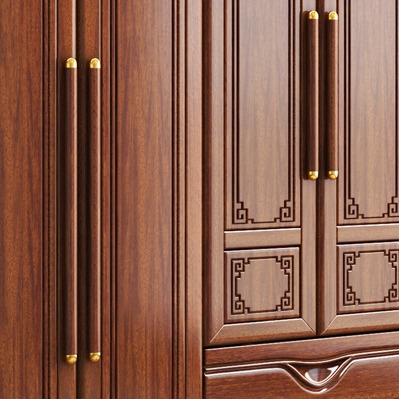 Sepia Modish Wooden Armoire Cabinet with Soft Close Drawer, Soft Close Door, Interior Shelves, and Clothing Rod - image 3