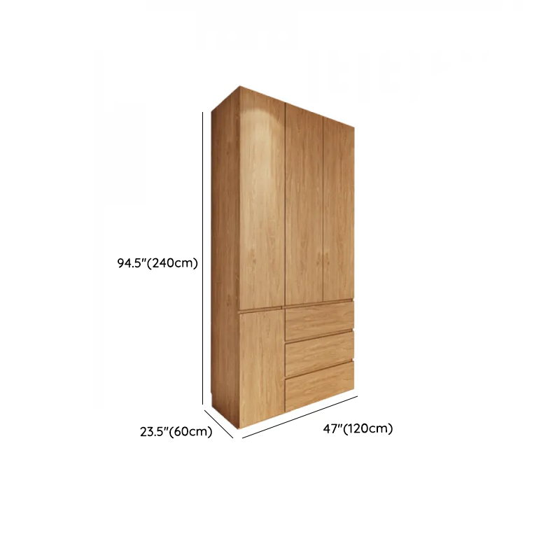 Wood Grain Minimalist Laminate Independent Wardrobe Closet with Soft Close Drawer, Soft Close Door, and Interior Shelves - image 15