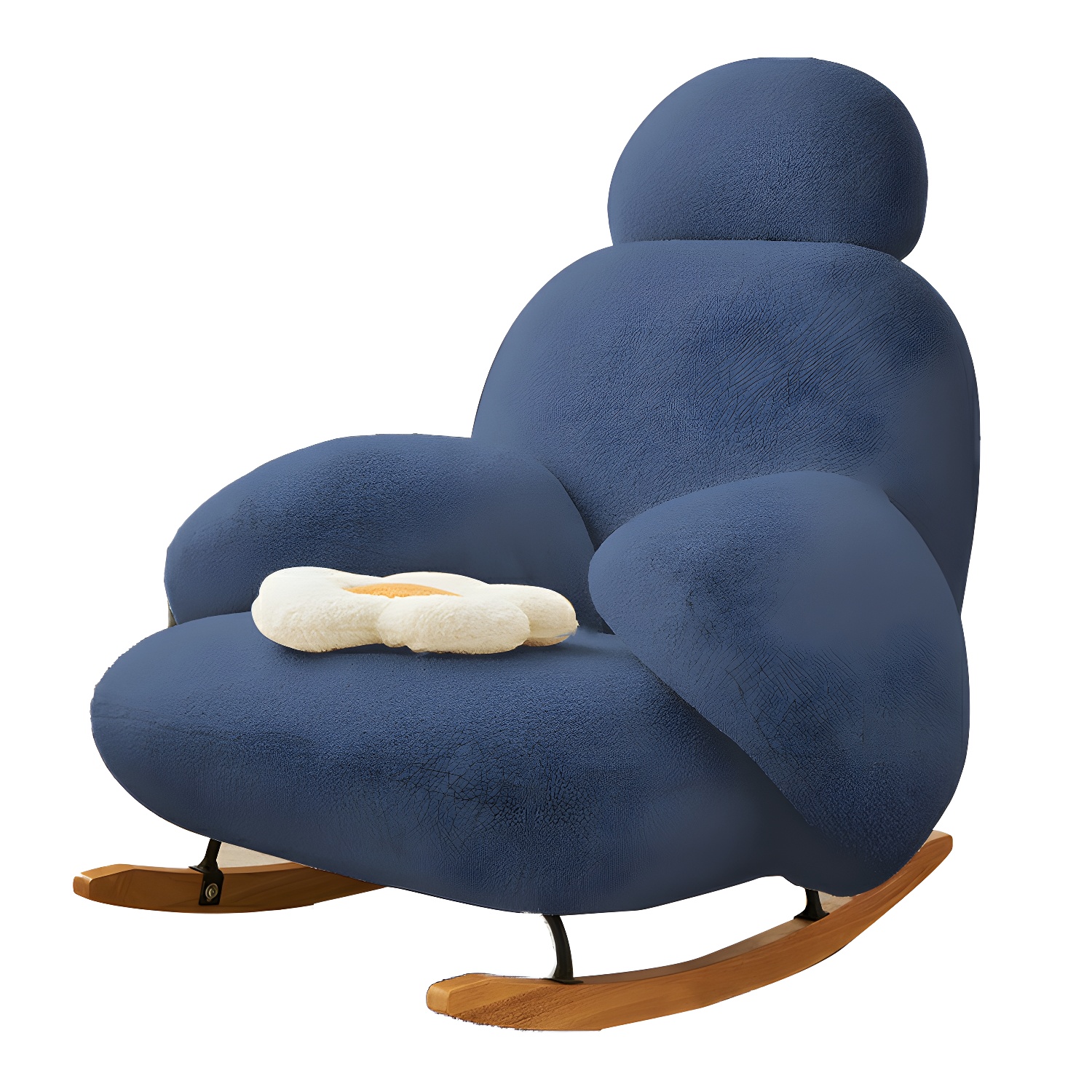 37" Wide Solid Wood Upholstered Rocking Accent Chair with Legs